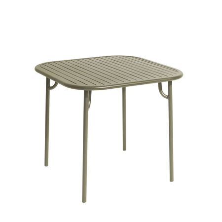 Petite Friture Quadratischer Lamellentisch Week-End von Petite Friture Jade Green 