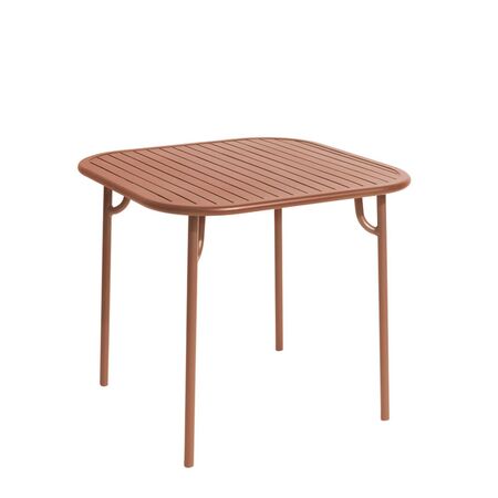 Petite Friture Quadratischer Lamellentisch Week-End von Petite Friture Terracotta