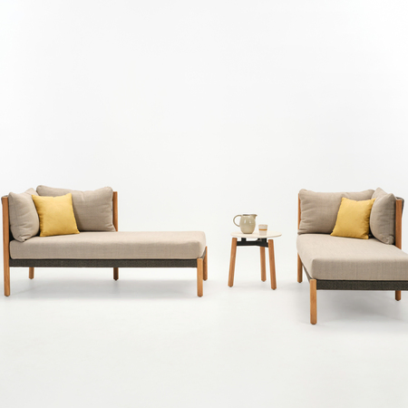 Vincent Sheppard Lento Chaise Lounge Right Quick Ship Set von Vincent Sheppard Stein