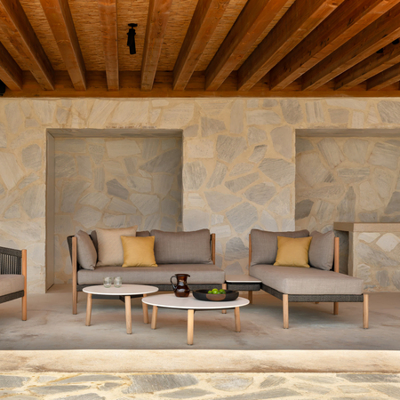 Vincent Sheppard Lento Chaise Lounge Right Quick Ship Set von Vincent Sheppard Stein