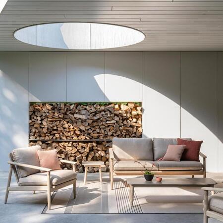 Vincent Sheppard Vincent Sheppard David Lounge Chair Quick Ship Set Savane Coconut Teakholz