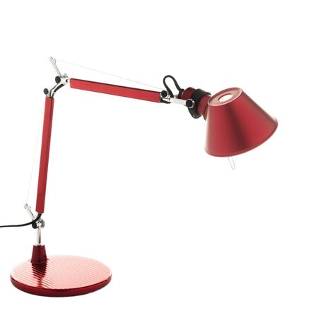 Artemide Tischleuchte Tolomeo Micro mit Fuß von Artemide Rot