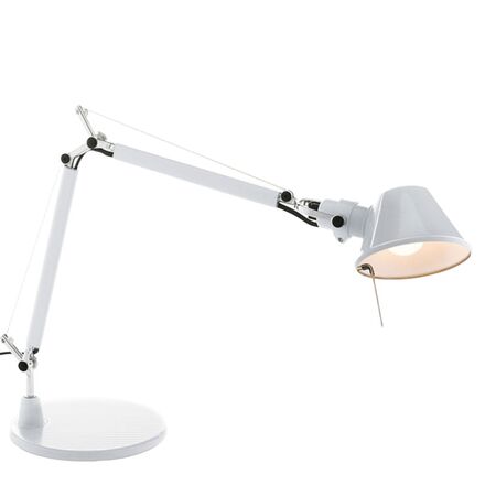 Artemide Tischleuchte Tolomeo Micro mit Fuß von Artemide Weiss Hochglanz