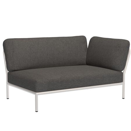 Houe Level Corner von Houe Muted White 43, Dunkelgrau 98 - Sunbrella Basic, Armlehne rechts
