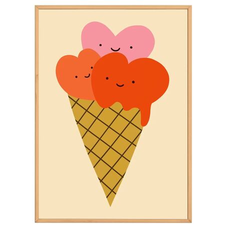 Paper Collective Gemälde Hearts Icecream von Paper Collective 50 x 70 cm 