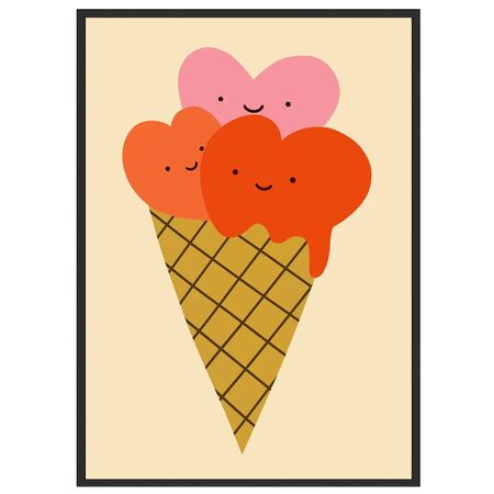 Gemälde Hearts Icecream von Paper Collective