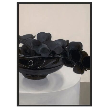 Gemälde Black Flowers in a Vase von Paper Collective