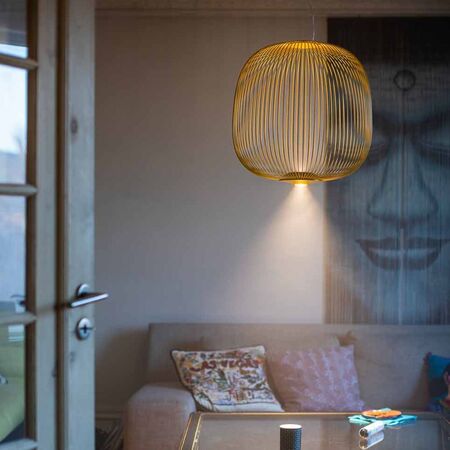 Foscarini  Pendelleuchte Spokes 2 von Foscarini Bluetooth - Casambi App, Gold, Mittel-1