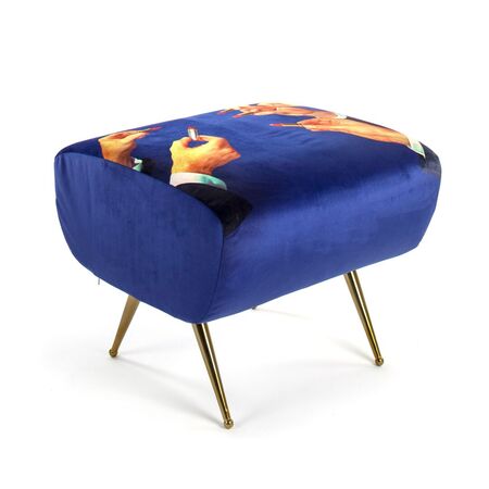 Seletti Kleiner Pouf Toiletpaper von Seletti Multicolor / Snakes
