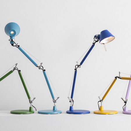 Artemide Tolomeo Micro LED mit Fuss von Artemide Hellblau-1