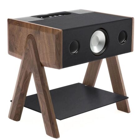 La Boite Concept Cube Leather & Wood Soundsystem von La Boite Concept Walnuss