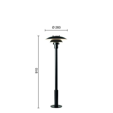 Louis Poulsen  Stehleuchte PH 3-2½ Bollard von Louis Polsen Schwarz, H: 91 cm-1
