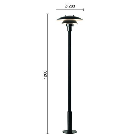 Louis Poulsen  Stehleuchte PH 3-2½ Bollard von Louis Polsen Schwarz, H: 126 cm-1