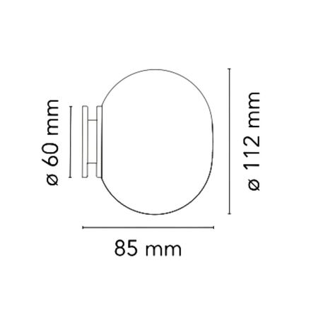 Flos Wandleuchte / Deckenleuchte für den Spiegel Mini Glo-Ball von Flos