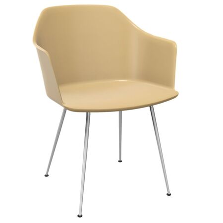 &Tradition Esszimmerstuhl Rely HW33 von &Tradition Sandbeige, Chromstahl