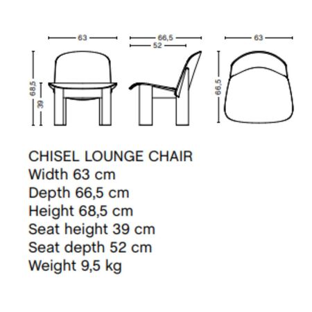 HAY Living Chisel Lounge Chair Front Upholstery