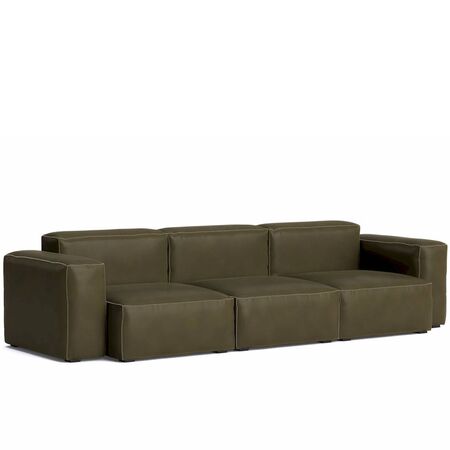 HAY Living 3-Sitzer Sofa Mags Soft Low Armrest Combination 1 von Hay Forest - Leder Sense 