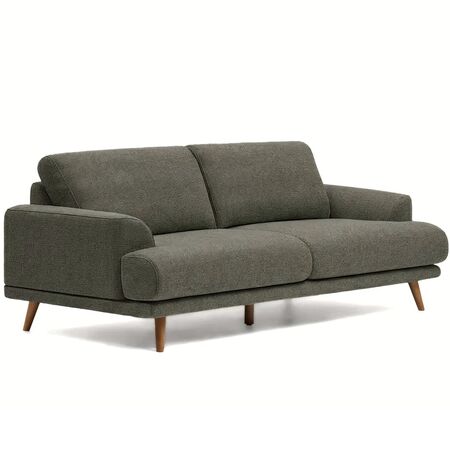 Kave Home 2-Sitzer Sofa Karin in Chenille von Kave Home Walnuss / Austin - Dunkelgrün