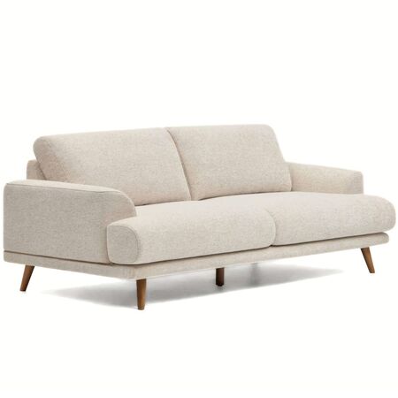 Kave Home 2-Sitzer Sofa Karin in Chenille von Kave Home Walnuss / Elonia - Beige