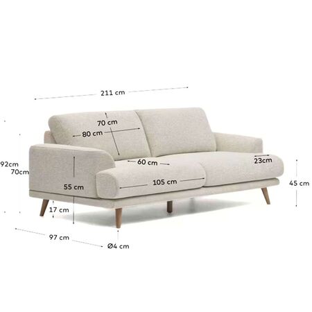 Kave Home 2-Sitzer Sofa Karin in Chenille von Kave Home Beige