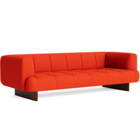 HAY Living 3 Sitzer Sofa Quilton Lift von Hay Vidar - 542 / Walnuss Lackiert
