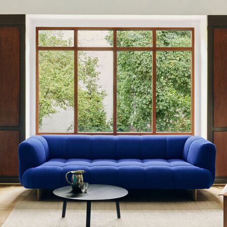 HAY Living 3 Sitzer Sofa Quilton Lift von Hay Tadao - 720 / Eiche Schwarz Lackiert