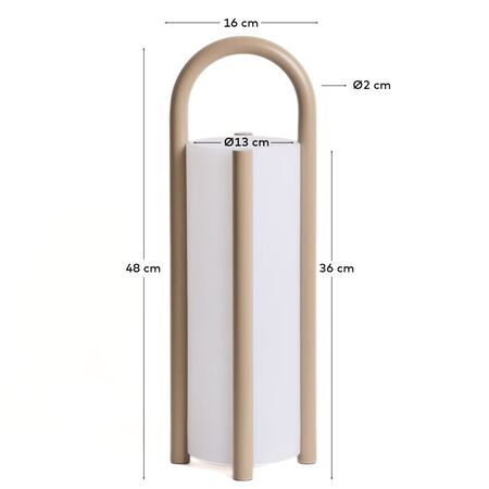 Kave Home Grosse tragbare Tischlampe Leros von Kave Home Taupe