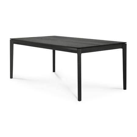 Ethnicraft Bok Tisch rechteckig B: 180 cm / T: 90 cm, Eiche schwarz lackiert