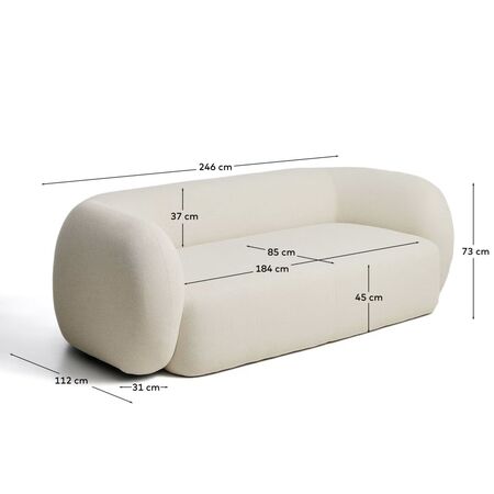 Kave Home 3 Sitzer Sofa Martina von Kave Home Ecru