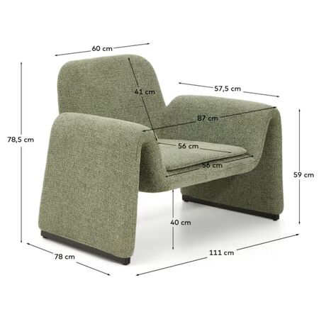 Kave Home Sessel Melvia von Kave Home Grün