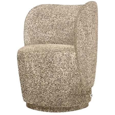Ferm Living Drehbarer Lounge Chair Rico Club von Ferm Living Butter / Black - Poppy Velvet 