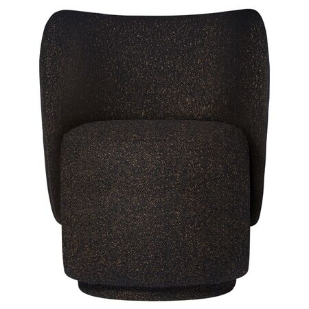 Ferm Living Drehbarer Lounge Chair Rico Club von Ferm Living Black / Honey - Vanir