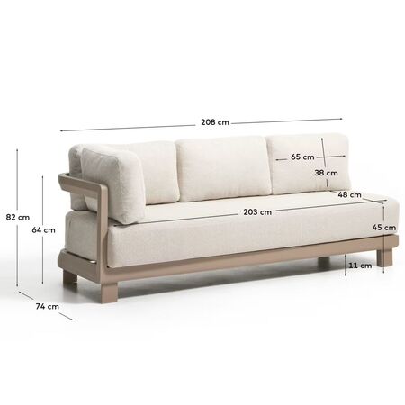 Kave Home 3-Sitzer Sofa Nerano von Kave Home Taupe