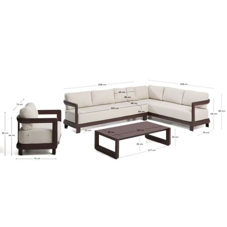 Kave Home Outdoor Set 3 Nerano von Kave Home Braun