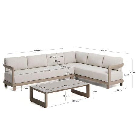 Kave Home Outdoor Set 4 Nerano von Kave Home Taupe