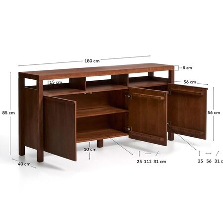 Kave Home,Sideboard Norani von Kave Home,Nussbaum,Sideboard,klassisches Sideboard