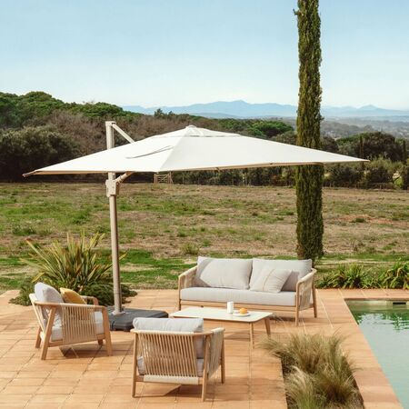 Kave Home Exzentrischer Sonnenschirm Noli von Kave Home L: 300 cm, Taupe
