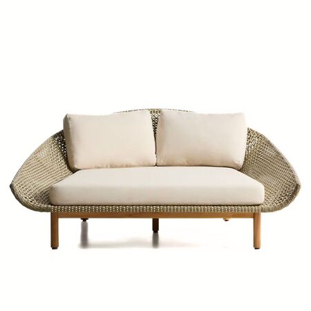Kave Home 2er-Sonnenliege Olbia von Kave Home Grün / Beige