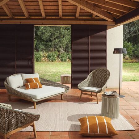 Kave Home 2er-Sonnenliege Olbia von Kave Home Grün / Beige