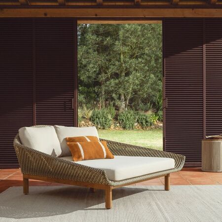 Kave Home 2er-Sonnenliege Olbia von Kave Home Grün / Beige