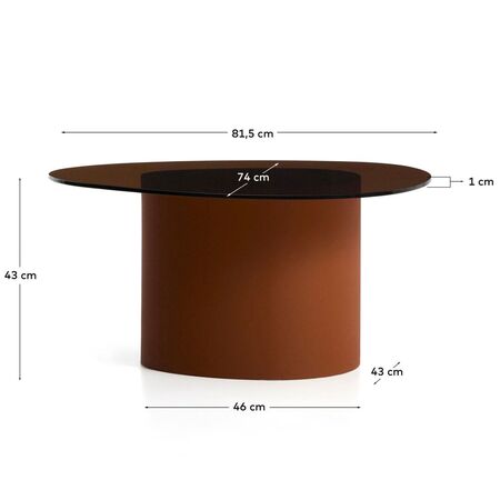 Kave Home Couchtisch Olir von Kave Home L: 74 cm / B: 81.5 cm / H: 43 cm, Cognac