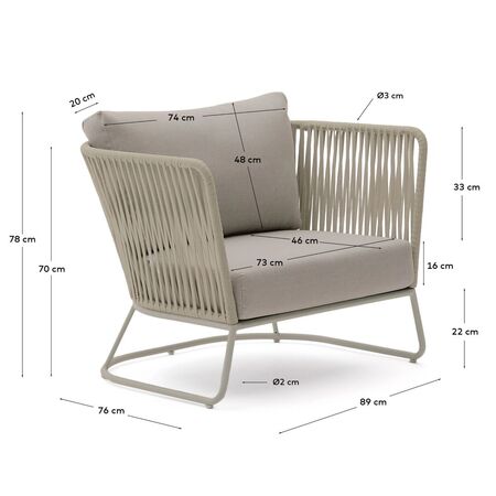 Kave Home Outdoor Sessel Saconca von Kave Home Beige