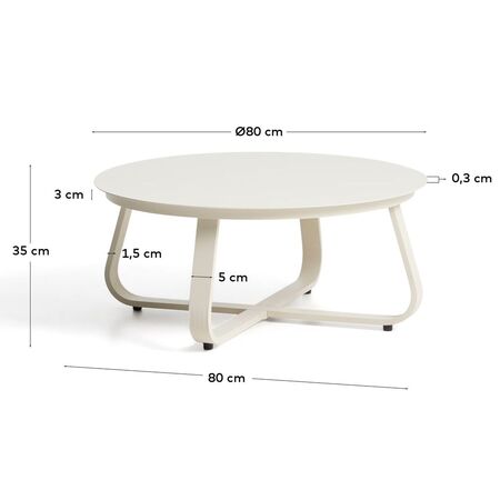 Kave Home Outdoor Couchtisch Tamaris von Kave Home Ecru