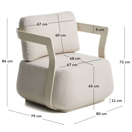 Kave Home Outdoor Sessel Tamaris von Kave Home Ecru