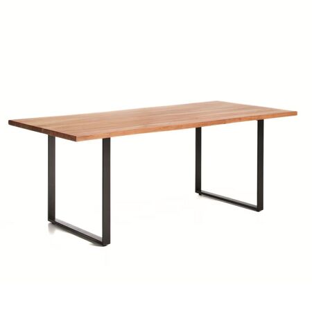 Kave Home Tisch Uxue von Kave Home L: 90 cm / B: 200 cm, Natur / Schwarz