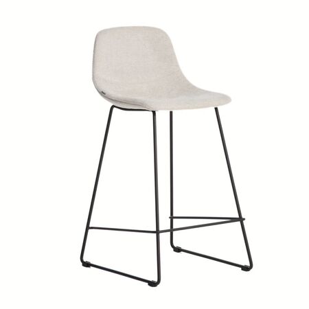 Kave Home Hohe Rückenlehne Hocker Zahara von Kave Home Sitzhöhe: 65 cm, Chenille Beige