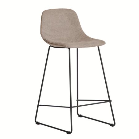 Kave Home Hohe Rückenlehne Hocker Zahara von Kave Home  Sitzhöhe: 75 cm, Chenille Braun