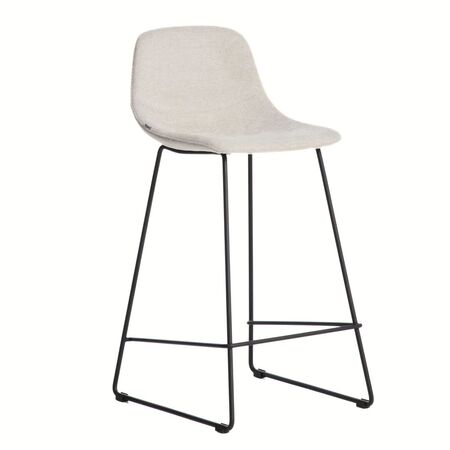 Kave Home Hohe Rückenlehne Hocker Zahara von Kave Home  Sitzhöhe: 75 cm, Chenille Beige