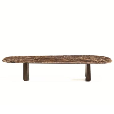 Kave Home Marmor Couchtisch Pirita von Kave Home Braun / Nussbaum Finish
