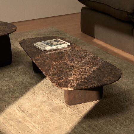 Kave Home Marmor Couchtisch Pirita von Kave Home Braun / Nussbaum Finish